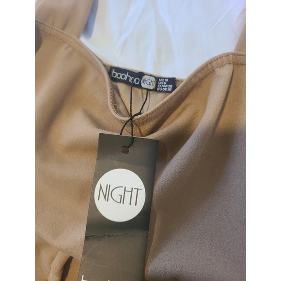 Boohoo Night Extreme Split Ring Detail Bodycon, Size US 6 - Picture 3 of 5